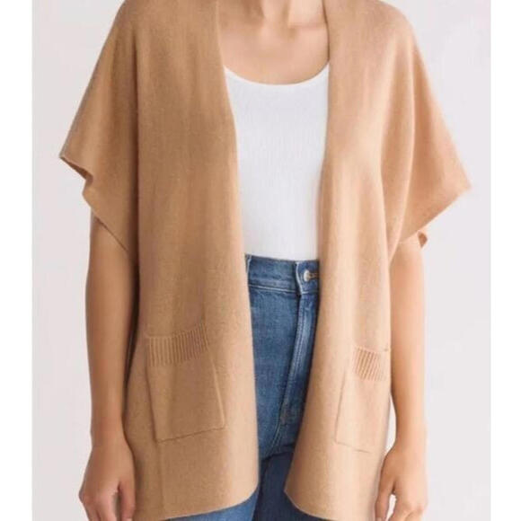 NEW, Nordstrom Cashmere Open Cardigan in Camel One Size #S027 - Picture 1 of 6